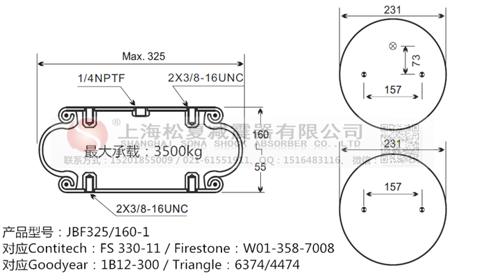 JBF325/160-1橡膠<a href='http://www.xingjiezy.com/' target='_blank'><u>空氣彈簧</u></a>