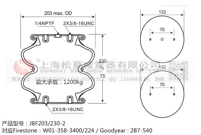 JBF203/230-2橡膠<a href='http://www.xingjiezy.com/' target='_blank'><u>空氣彈簧</u></a>