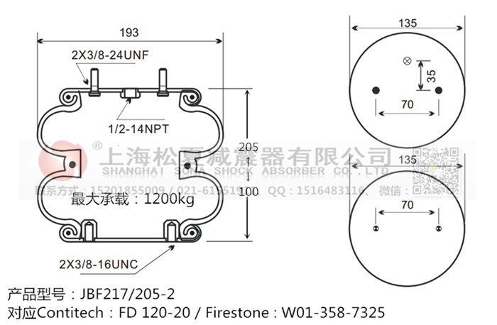 JBF217/205-2橡膠<a href='http://www.xingjiezy.com/' target='_blank'><u>空氣彈簧</u></a>